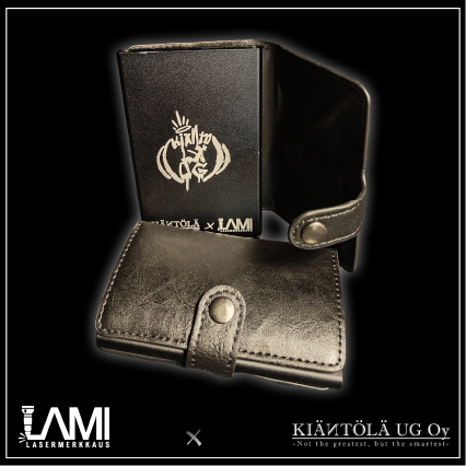 Lompakko omalla logolla